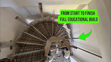 Full U-Shaped Spiral Staircase Construction | Step-by-Step Concrete Formwork, Rebar & Pouring TutorI