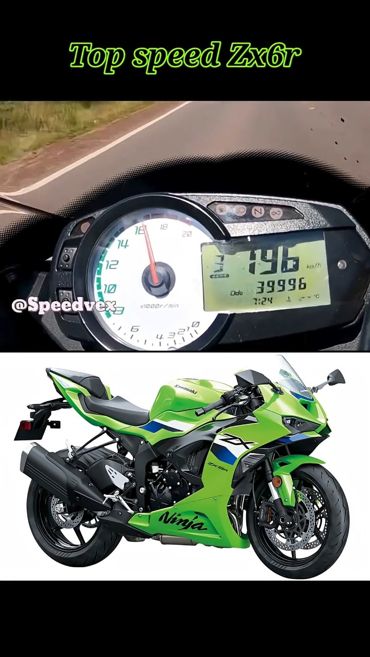 Kawasaki Ninja ZX-6R Top Speed 🔥 260+ KM/H #Shorts#6r #kawasaki
