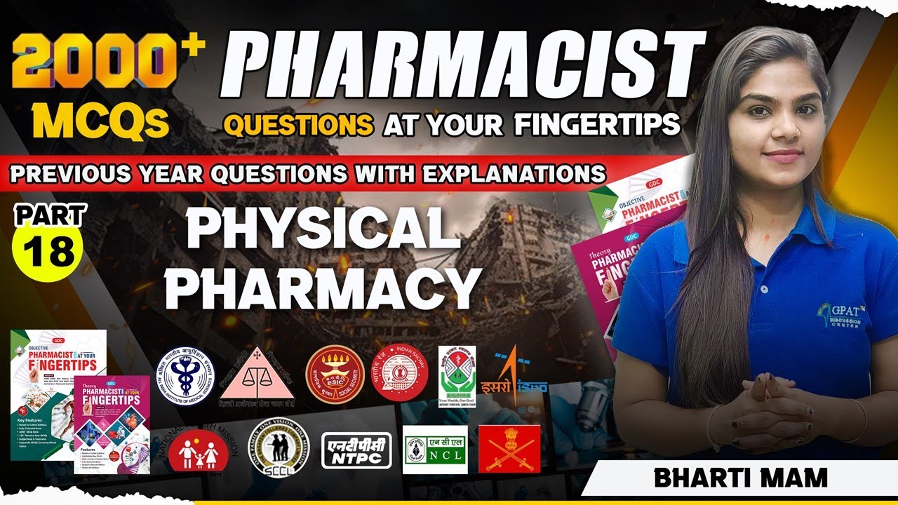 L-18 | Physical Pharmacy MCQs #rrbpharmacist #aiimspharmacist #pharmacist #pharmacistexam