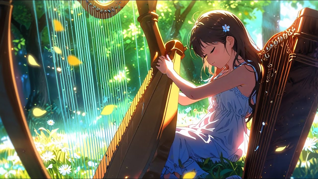 [1 Hour Deep Sleep Harp Music] | Relaxing Sounds for Stress Relief and Peaceful Sleep