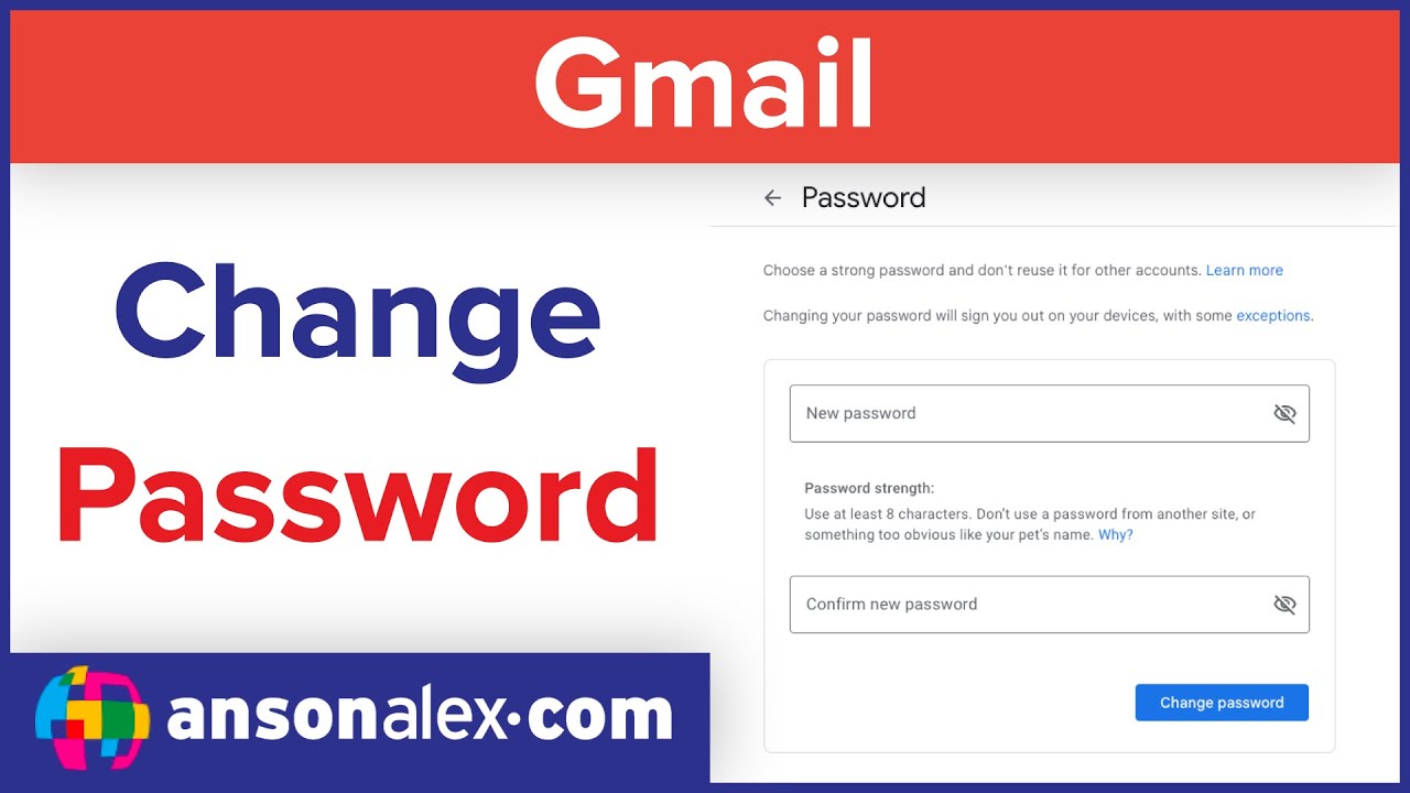 How to Change Your Password in Gmail YouTube