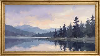 Twilight Mountain Lake Frame TV Art | 4K Ambient Landscape Painting Wallpaper (2 Hours) screenshot 1