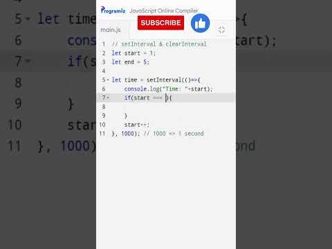 setInterval and clearInterval in Javascript #programmerd #shorts