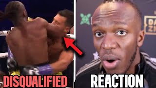 KSI DISQUALIFIED For Elbow KNOCK OUT!!?! (REACTION)