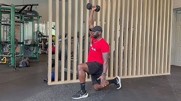 Half Kneeling Single Arm Db Curl To Shoulder Press