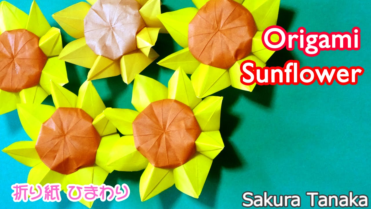 Origami Sunflower 折り紙 ひまわり 立体 折り方 Youtube