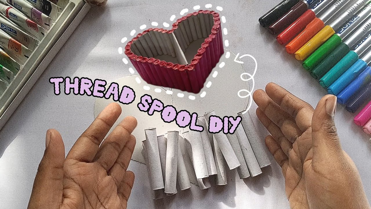 DIY Pen holder Stand with Thread Spool 🧵