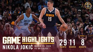 Nikola Jokić Full Game Highlights vs. Memphis Grizzlies 🎥