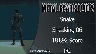 MGS2: Substance | PC | Snake | Sneaking | Level 06 | First Person% | 18892 Score