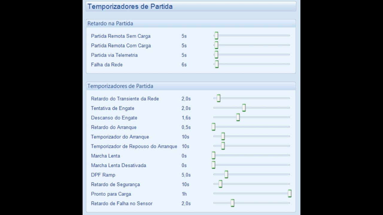 Entendendo os parâmetros de tempo de partida do módulo  DSE 8620 MK II