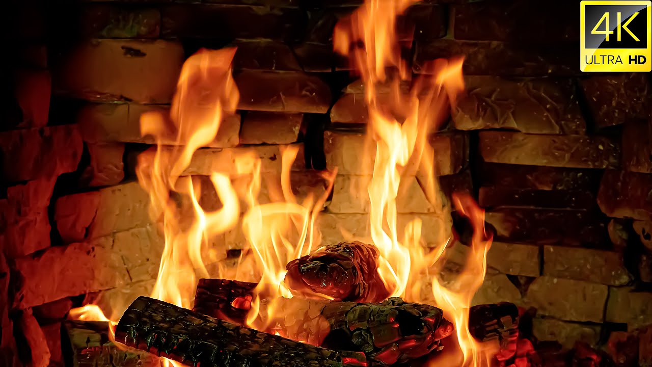 4K Warm Fireplace | Cozy Crackling Sounds & Burning Logs for Relaxing ...