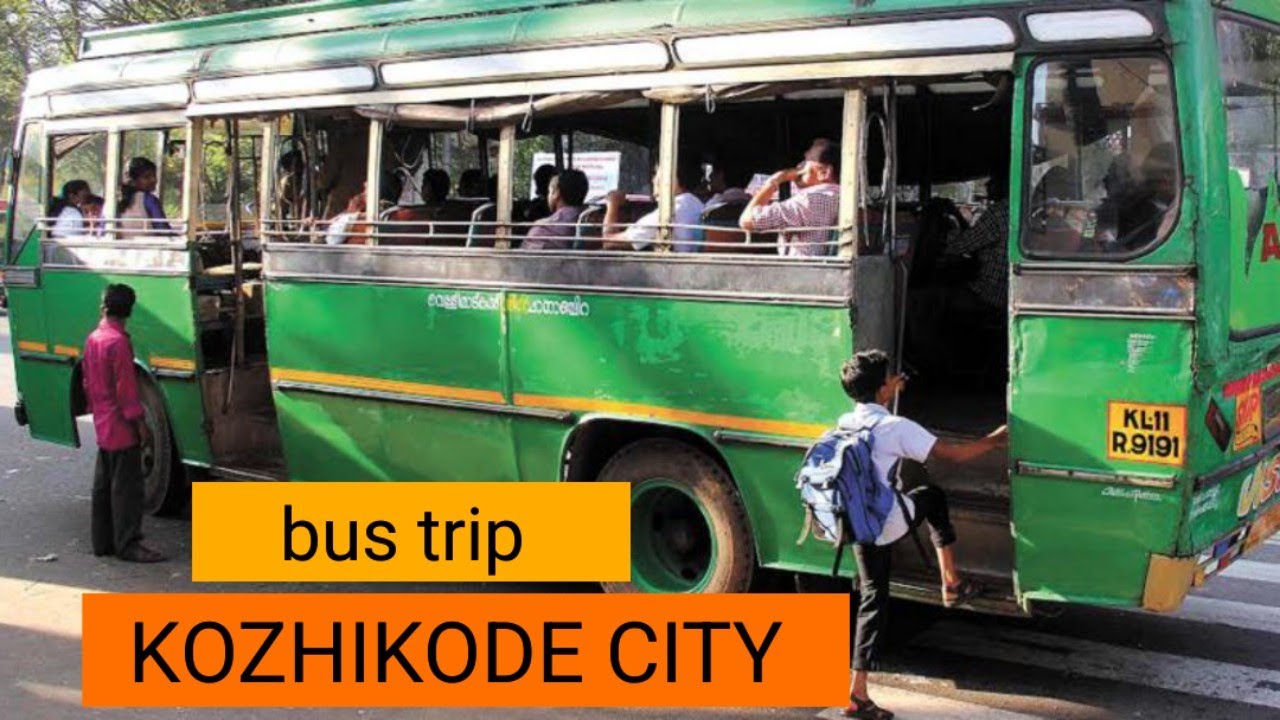 KOZHIKODE CITY . BUS TRIP. KERALA. INDIA 