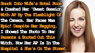 Snuck Into Wife's Hotel Room & Broke Her Cheating Act By Flashlight Of Camera Waving Divorce Paper