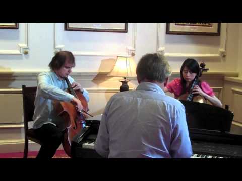 Andrew in rehearsal with Julian Lloyd Webber and J...