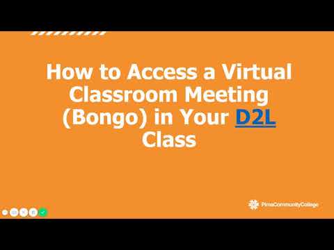 How to Locate a Virtual Classroom Meeting Bongo in your D2L Class