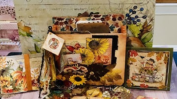 Vintage Altered "Fall Blessings" File Folder w/Journal & lots of extras Part 1 #autumn #blessings