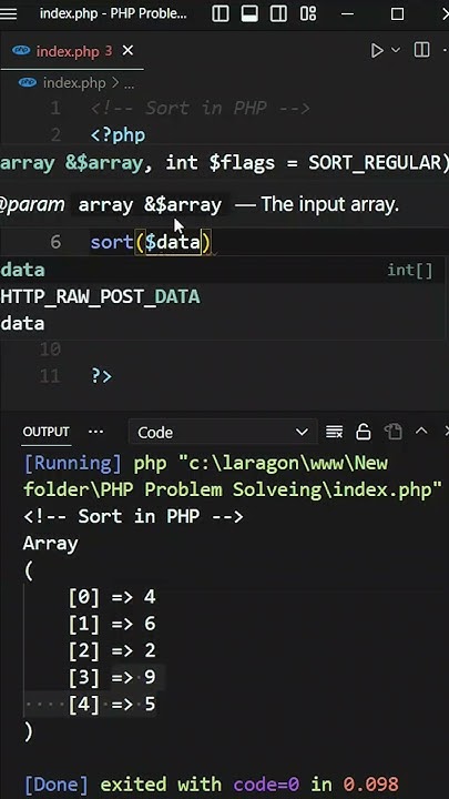 Sort in PHP || #php_short #sort_in_php #code_camp_bd #php_interview ...