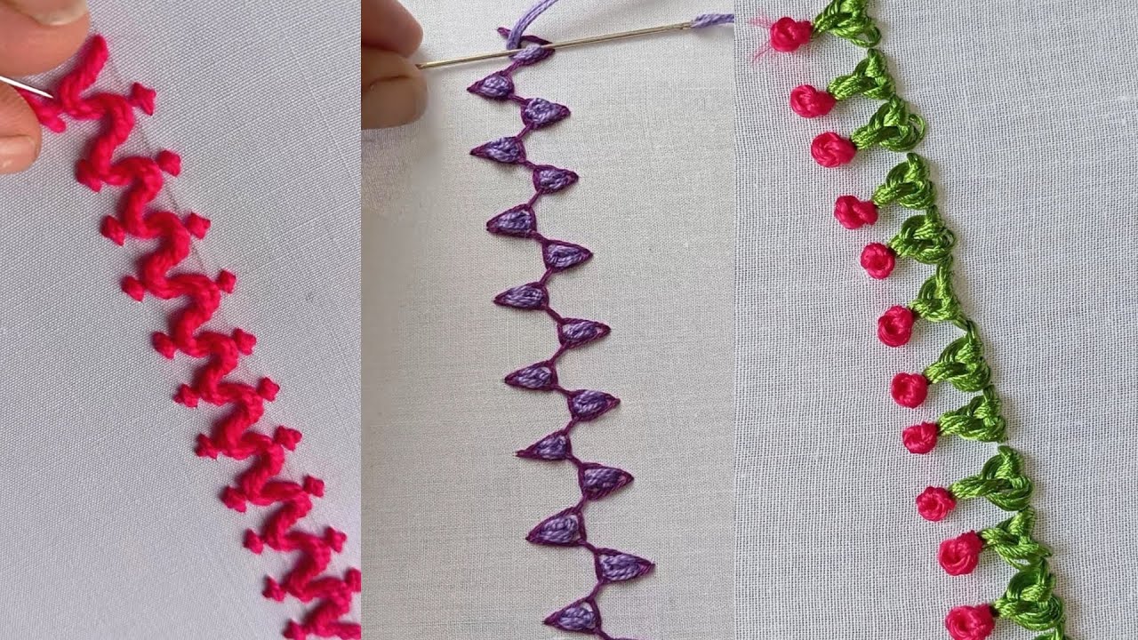 Very Easy & Beautiful  Border Embroidery Design for beginners / Eid Special border embroidery