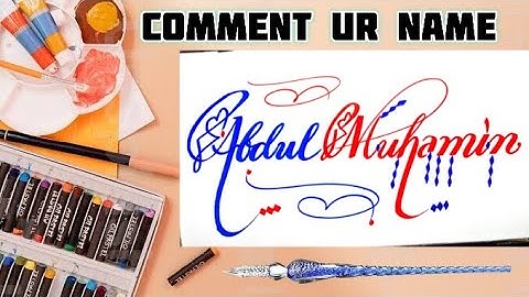 Abdul Muhamin Name Signature Calligraphy Status | How to Draw, Cursive Calligraphy with Cut Marker