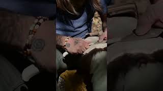 Spear Head Final Touches stonetools flintknapping knapping donnydust survival stoneage diy