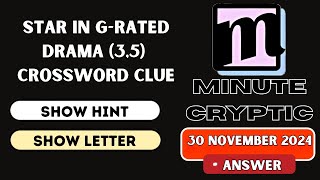 Star in G-rated drama (3,5) Crossword Clue Minute Cryptic Clue #156 screenshot 5