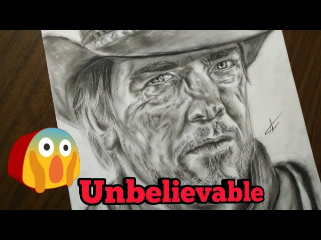 Arthur Morgan  Original Charcoal Drawing – Nabeela The Artist