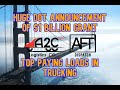 Huge DOT Announcement of $1 Billion Grant + Top Paying Loads in Trucking