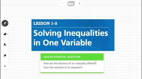 Solving Inequalities in One Variable (Lesson 1-5)