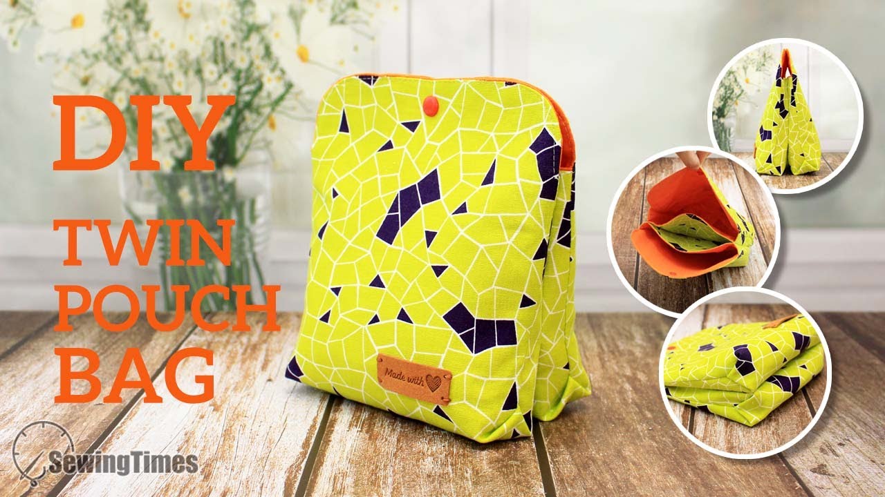【THE POCKET】DOUBLE POCKET BAG DIY Twin Pouch Bag | How to make a Double Pocket Bag