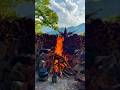 bush craft shelter(21)暖炉作りで、1番難しい所に挑戦してみる!