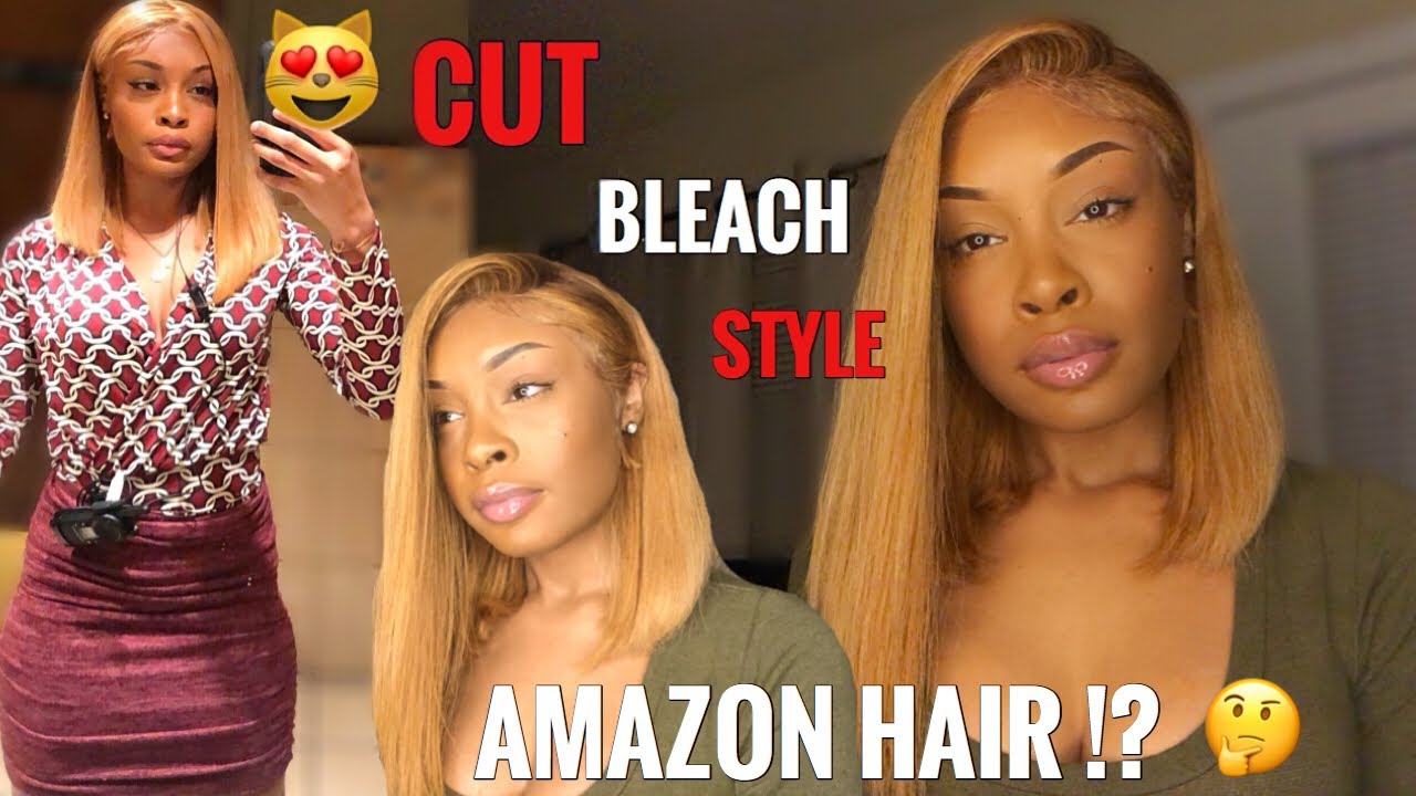 HOW TO: BLONDE BLUNT CUT BOB | TUTORIAL | STEP BY STEP INSTALL | AMAZON ORIGINAL QUEEN HAIR