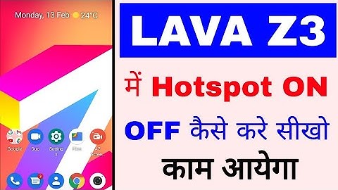 Lava z3 me hotspot on off kaise kare ।how to turn on off hotspot in lava z3।lava z3 hotspot on off