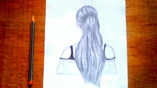 رسم بنات بالرصاص | رسم بنت مستديرة مع شعر جميل | رسم بنات سهل| how to draw a Cute girl and dress