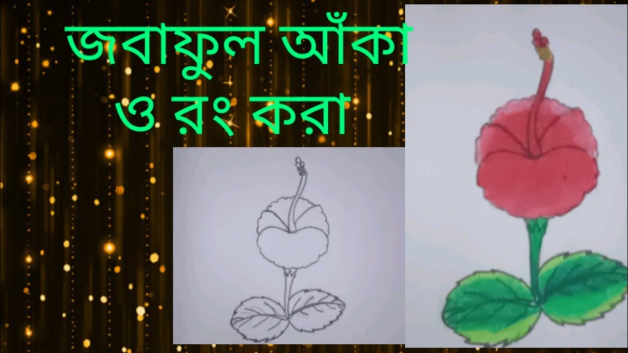 জবা ফুল আঁকা এবং রং করা। - YouTube