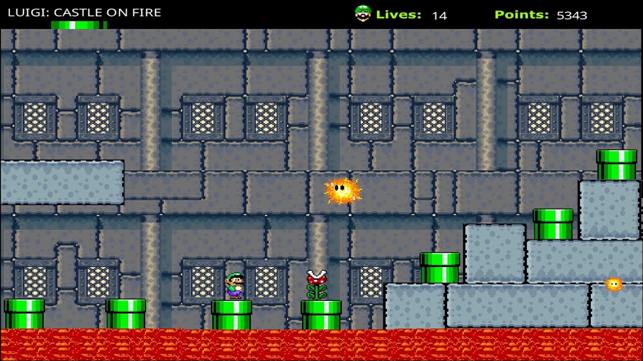 Luigi: Castle on Fire | Flash Game