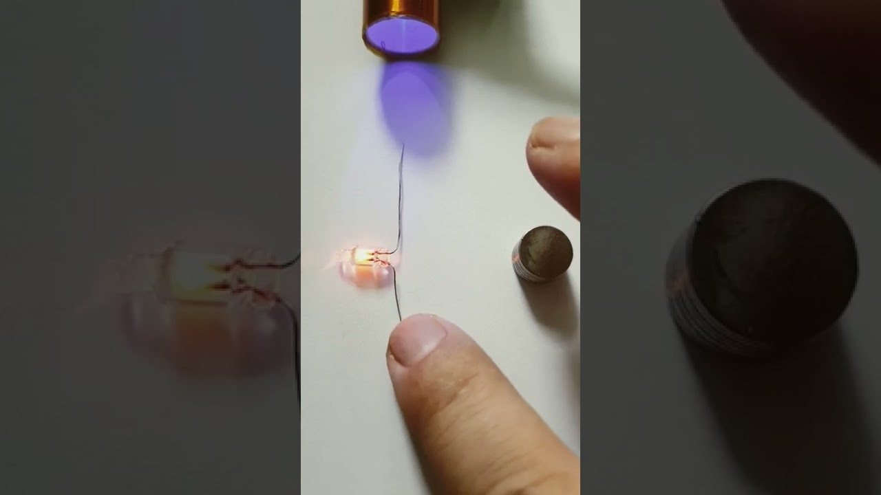 Tesla coil, 12v 300mA, Neodymium, Neon bulb,  how to working ?, test 6