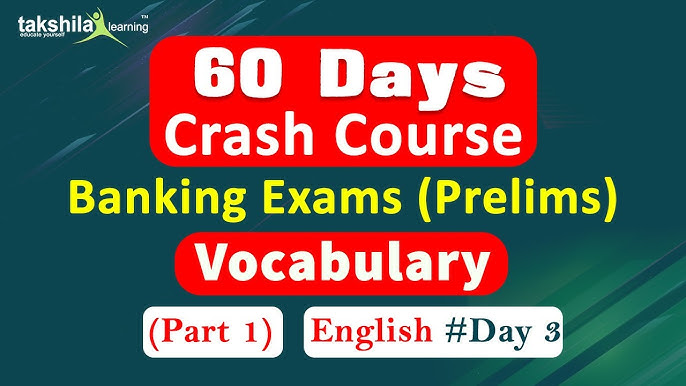 Daily Vocabulary For SSC Bank Exams WEEK 1 Day 1
