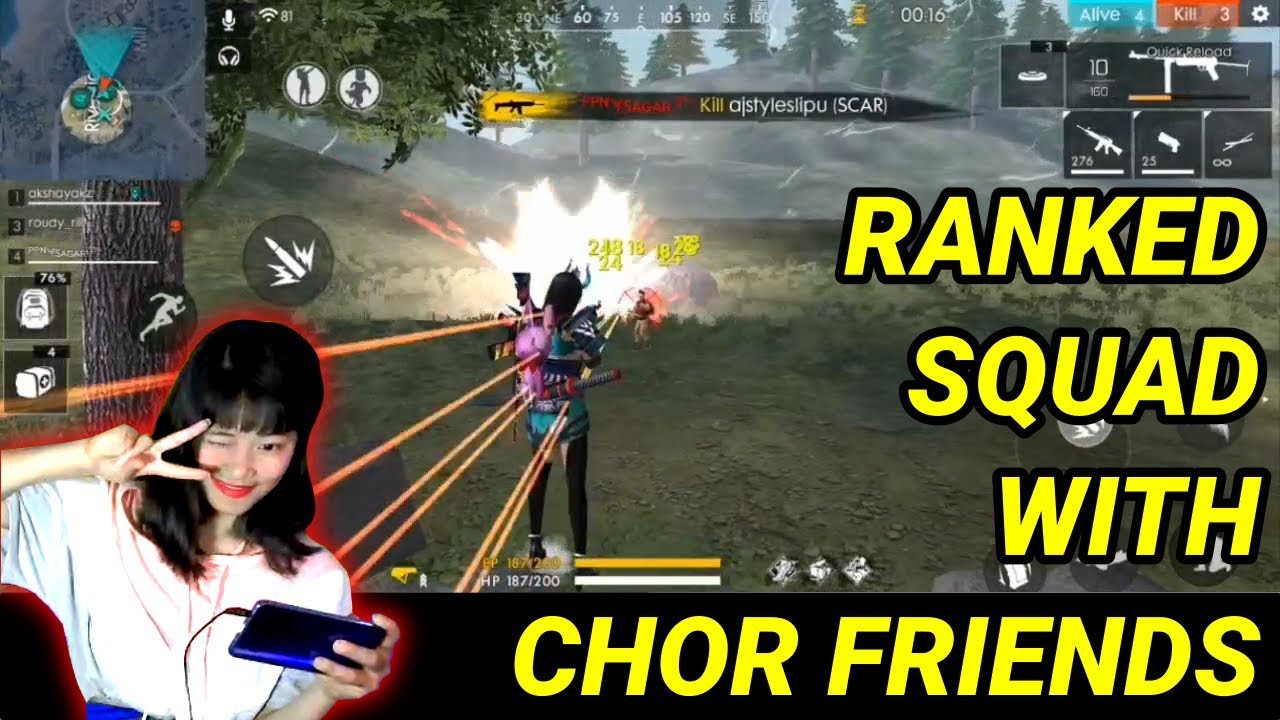 sooneeta free fire live Ranked Squad With My Chor Friends [Facecam]- Sooneeta