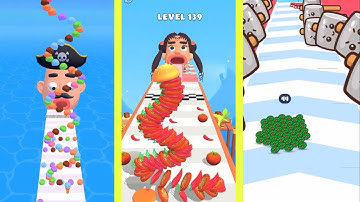 Stacky IceCream vs Burger Cannon vs Food Run | All Levels Gameplay Walkthrough (iOS & Android)