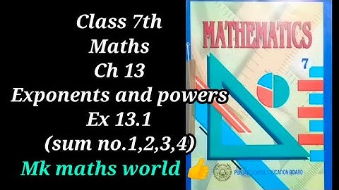 Class 7th maths Ch 13 Exponents and Powers Ex 13.1(sum no.1,2,3,4) easy explained👍Subscribe 👍like