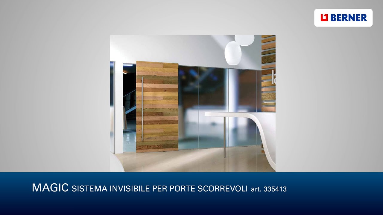 Montaggio della porta scorrevole berner magic youtube Porte scorrevoli con binario invisibile