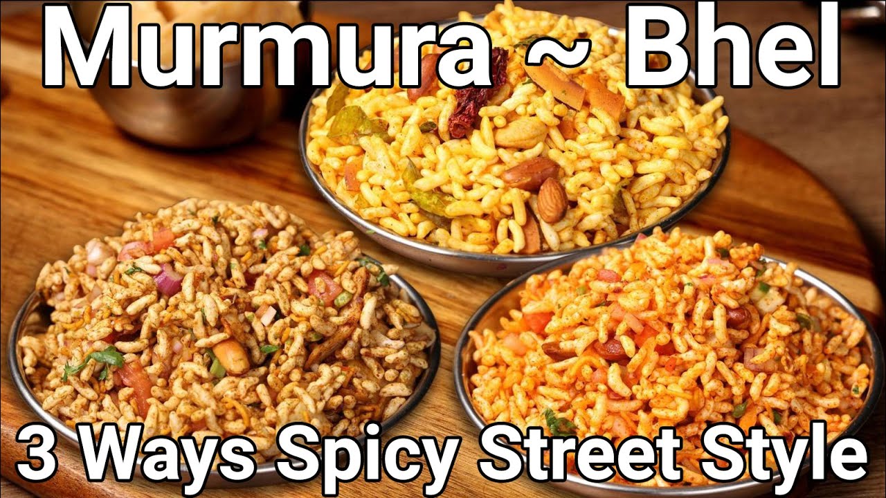 Street Style Churmuri or Bhel 3 ways | Chivda Bhel, Spicy Theeka Bhel, Hara Bhel Puri | Mandaki Bhel | Hebbar | Hebbars Kitchen