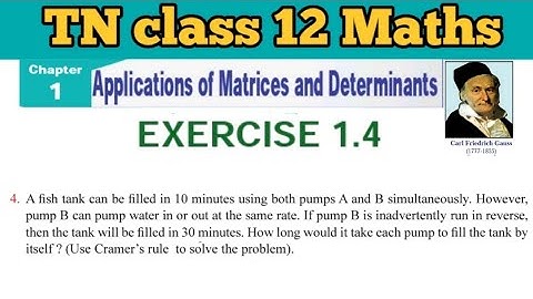 TN 12 Maths  Exercise 1.4 Q.No.4 Applications of Matrices and Determinants