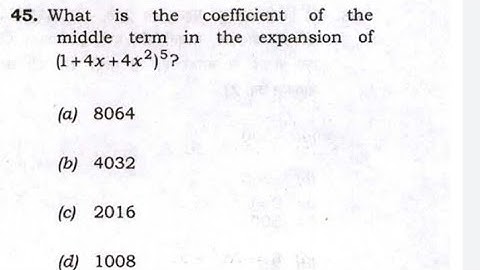 find the coefficient of the middle term in the expansion of (1+4x+4x²)⁵ | binomial theorem