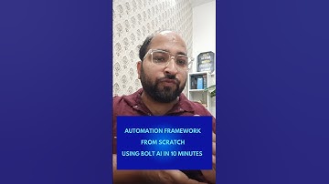 TAF In 10 minutes with the help of BOLT AI Tool #testautomationframework #bolt #genai #ai