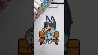 Coloring Bluey 🐶💙✨ #bluey #coloring #coloringtime #markers #kidsart