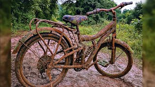 Restoration bicycle old rusty , Repairing very old bicycles