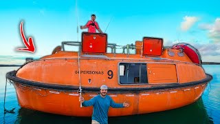 Camping On My Renovated 64 Person Enclosed LIFEBOAT!!