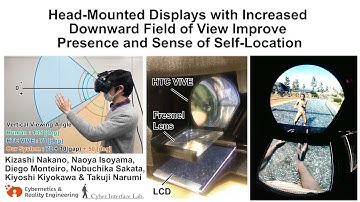Head-Mounted Display with Increased Downward FoV Improves Presence and Sense of Self-Location