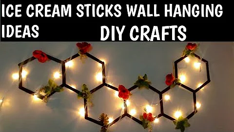 Diy Ice cream sticks wall hanging |upcycled ice cream sticks wall hanging| DIY wall decor ideas